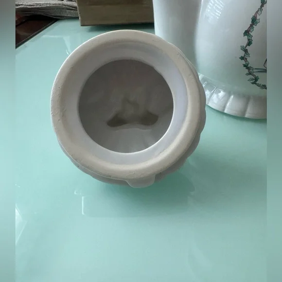 {Enesco Precious Moments} Christmas Happy Holly Days Stoneware Teapot Set 1994 - Picture 13 of 15